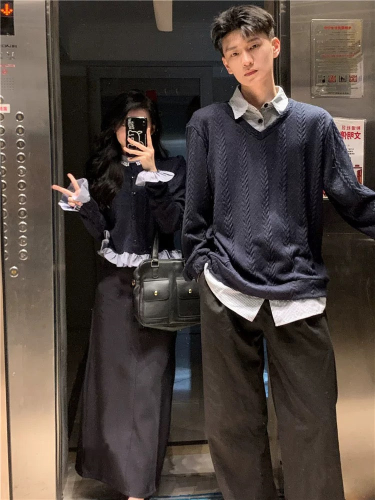 Couple wear autumn and winter 2023 new ins super hot sweater for men and women Korean version loose French sweater jacket trendy brand