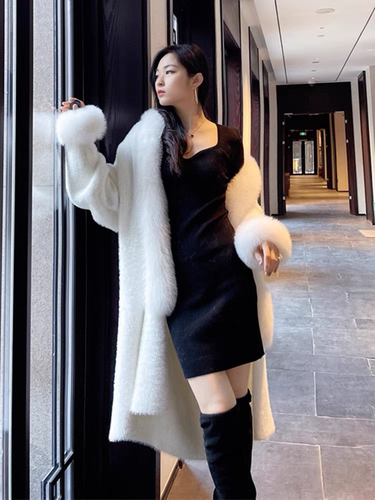 Wjj autumn and winter new imitation mink fur cheongsam jacket fox fur Lee Nhi Boutique Wjj autumn and winter new imitation mink fur cheongsam jacket fox fur Lee Nhi Boutique