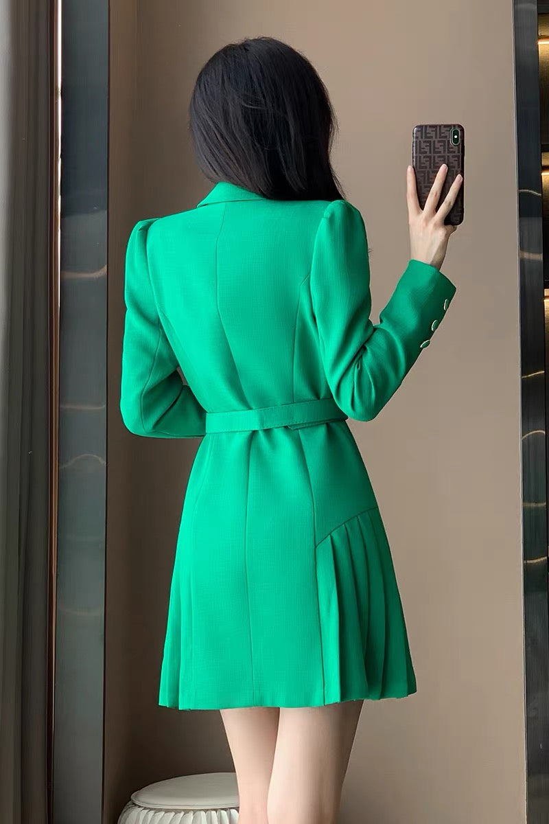 Xiaoxiangfeng suit dress for women 2023 spring new temperament high-end tea break French pleated skirt slimming