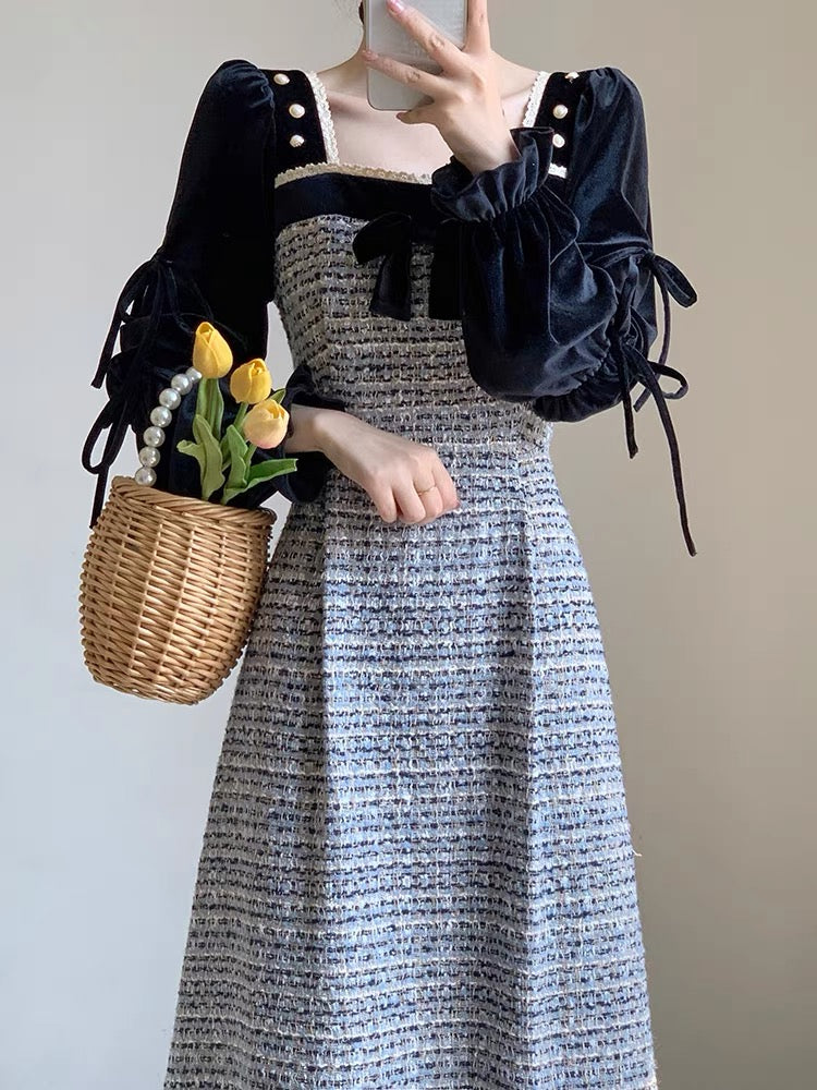Autumn women's clothing 2023 new French style light and sophisticated style socialite royal sister's waist-slimming temperament slimming western style early autumn dress