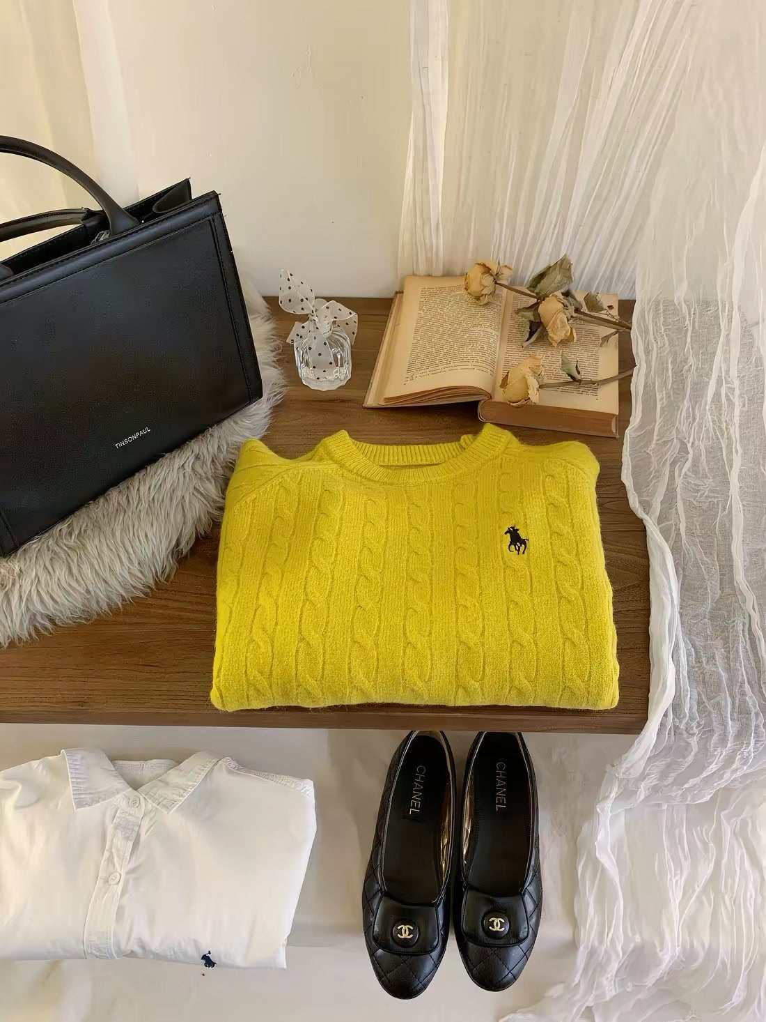 Women's thick, cable-knit pullover sweater featuring embroidery; suitable for layering or wearing as an outer top, with a trendy Korean-style aesthetic.