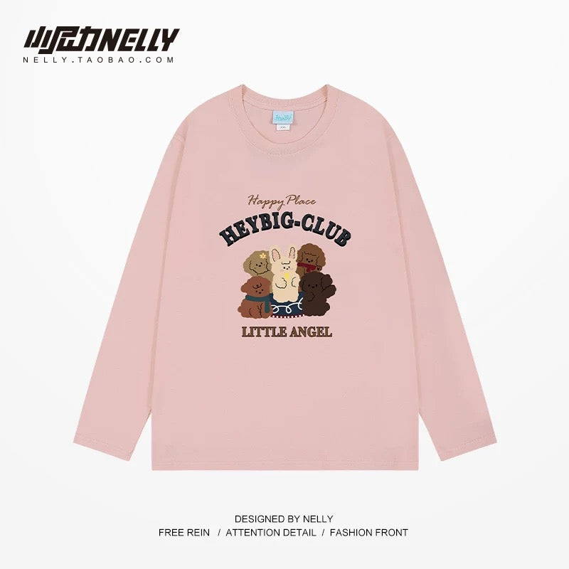 American cartoon cat print round neck short sleeve men and women summer 2025 couple pure cotton t-shirt half sleeve bottoming shirt trend
