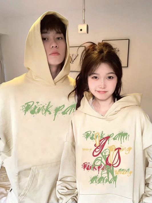 Couple sweatshirt spring and autumn 2023 new autumn different high-end niche design trendy hooded clothes