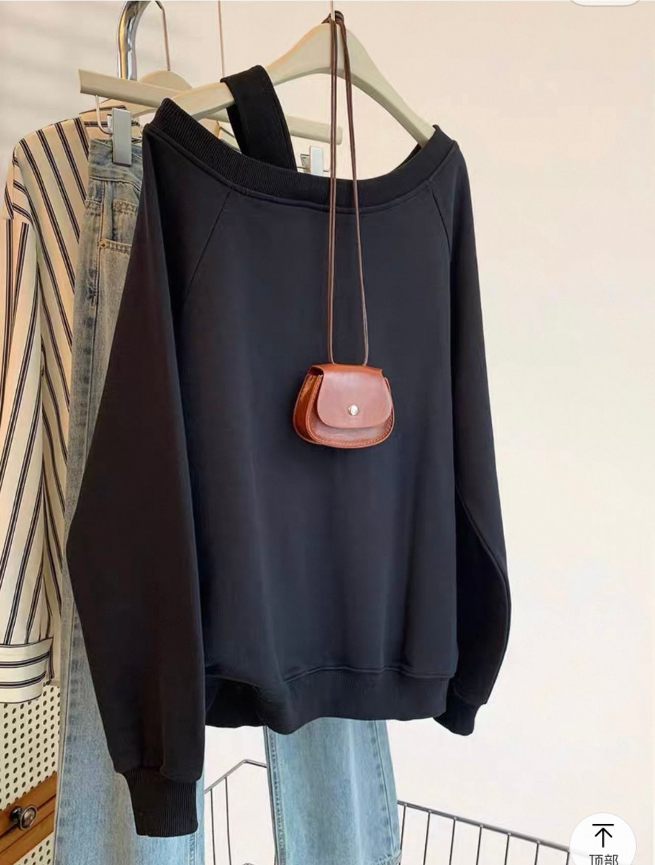 Gray oblique shoulder loose lazy style off-shoulder sweater women's spring and autumn 2025 new early autumn pullover long-sleeved top jacket