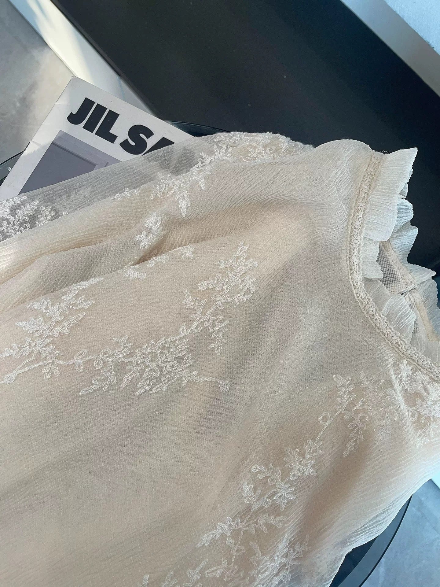 JULY START Early Spring New Arrival ~ Gentle and Elegant Double-Layer Embroidered Stand Collar Pullover Chiffon Blouse/Shirt