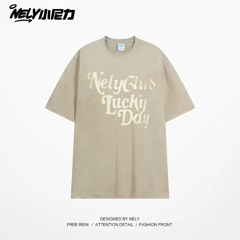 Little Nili multi-color phantom logo trendy brand men and women couple loose round neck short-sleeved T-shirt half-sleeved mid-sleeve T-shirt