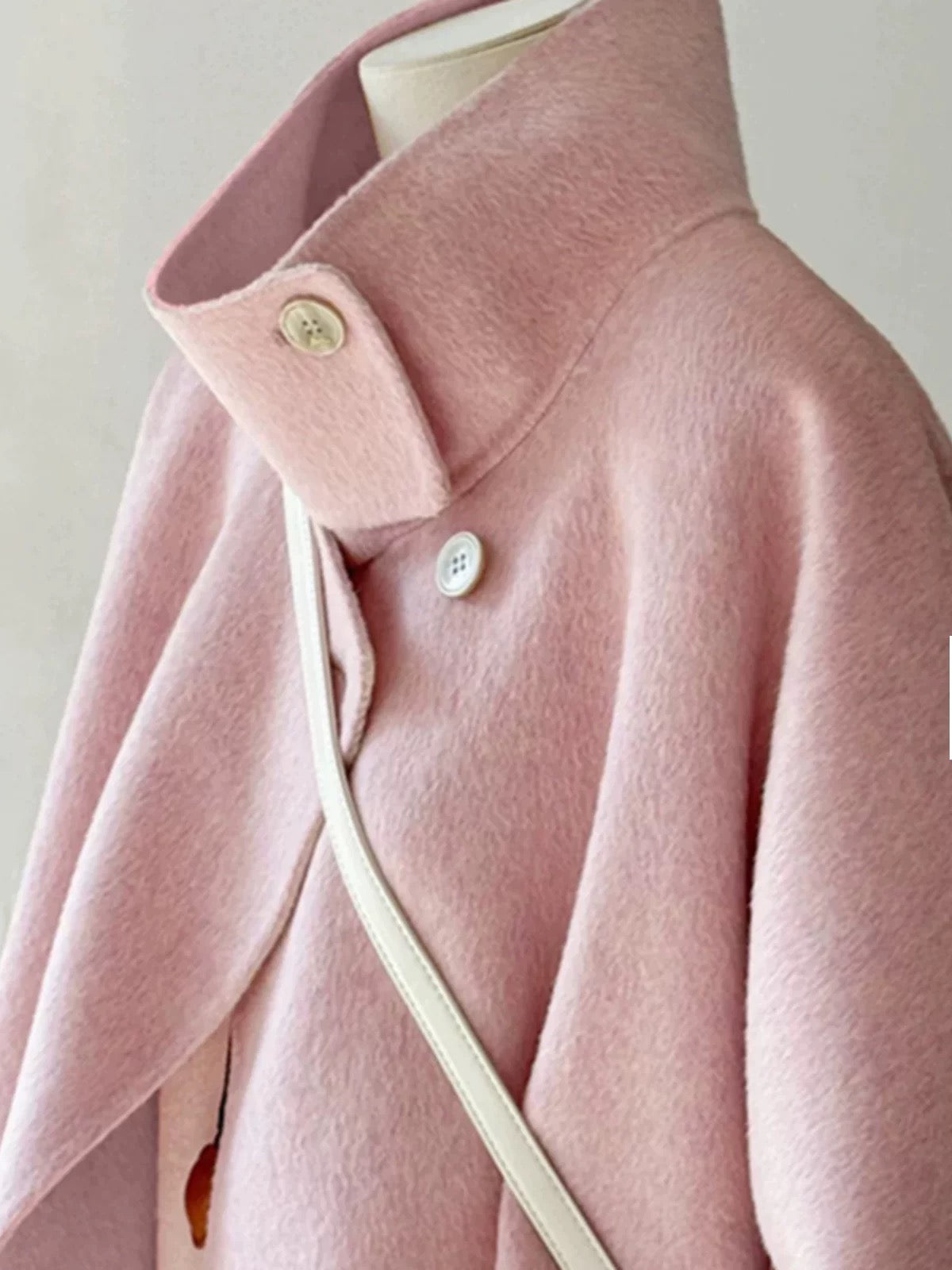 Plus size women's sweet pink double-faced woolen coats for women 25 styles for autumn and winter super beautiful versatile woolen coats