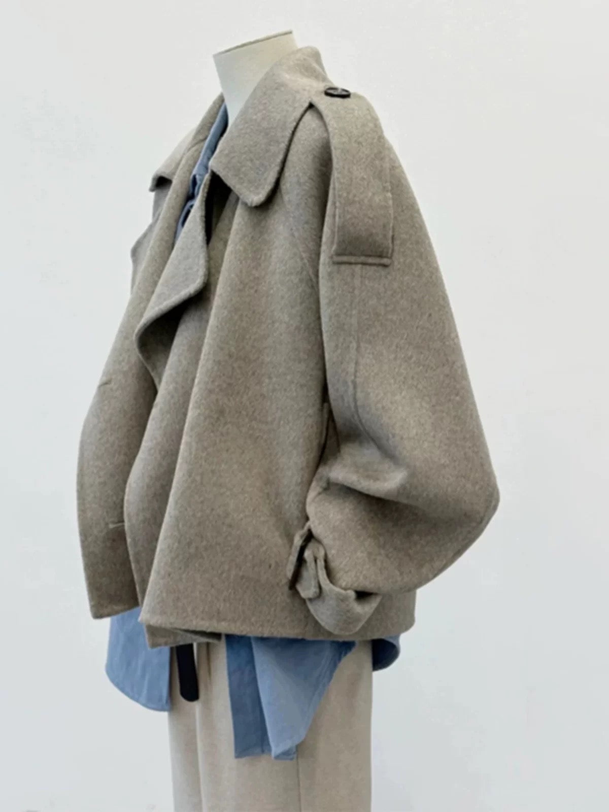 Plus size women's clothing 2024 new style super good-looking petite woolen coat women's winter Korean style short suit collar jacket
