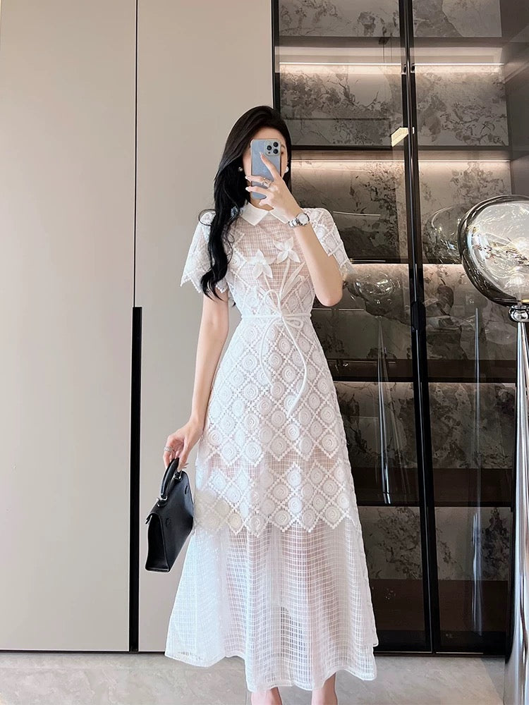 Vietnamese fashion brand French high-end elegant lace dress women's su   Lee Nhi Boutique