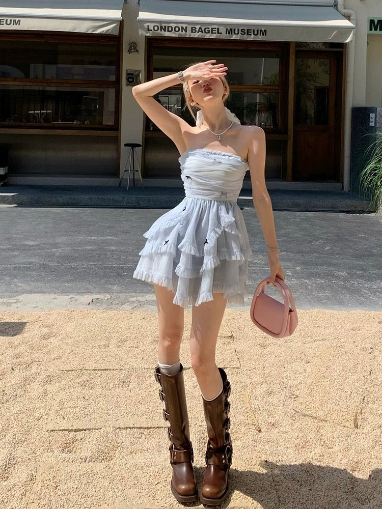 French Hepburn style beautiful princess tube top dress for women summe – Lee Nhi Boutique French Hepburn style beautiful princess tube top dress for women summe – Lee Nhi Boutique