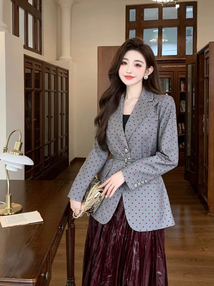 Shenzhen Nanyou niche designer light luxury polka dot suit hit the street spring and autumn new fashion silhouette versatile jacket