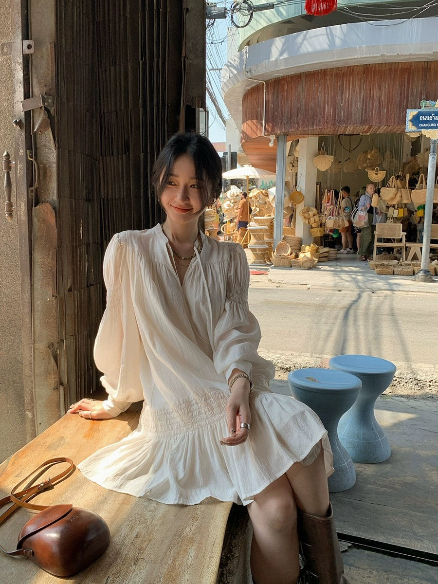 knee length dresses for ladies Lace Dress with Satin Skirt 8 Years / with Train / Ivory main image 0