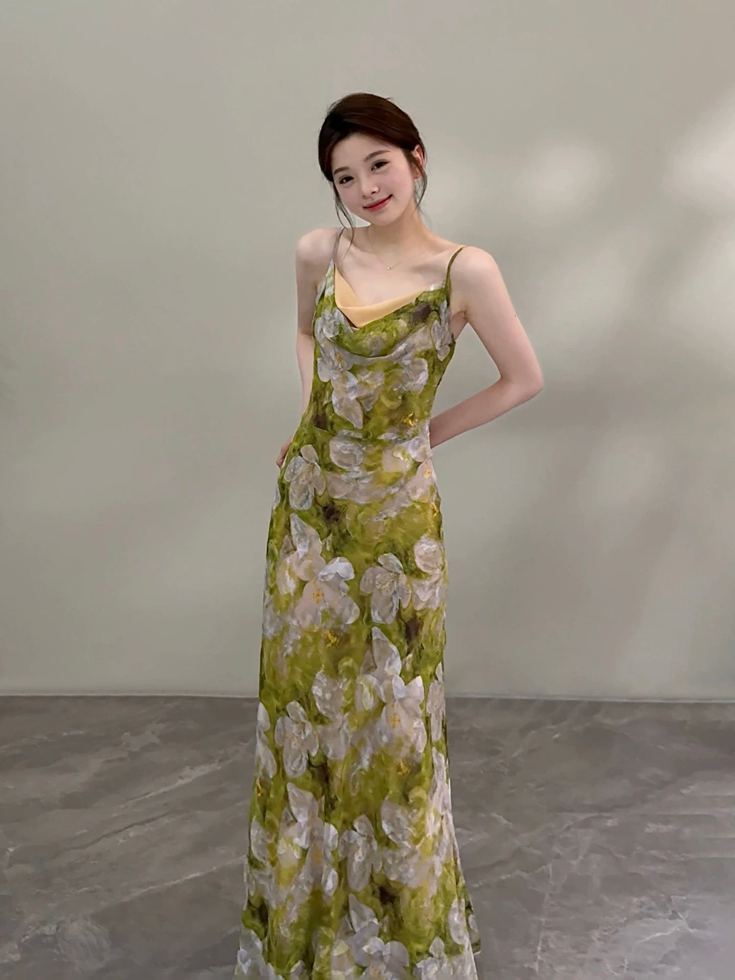 Songsong Summer New Forest-Style Vacation Slimming Halter Neck Dress DT2019