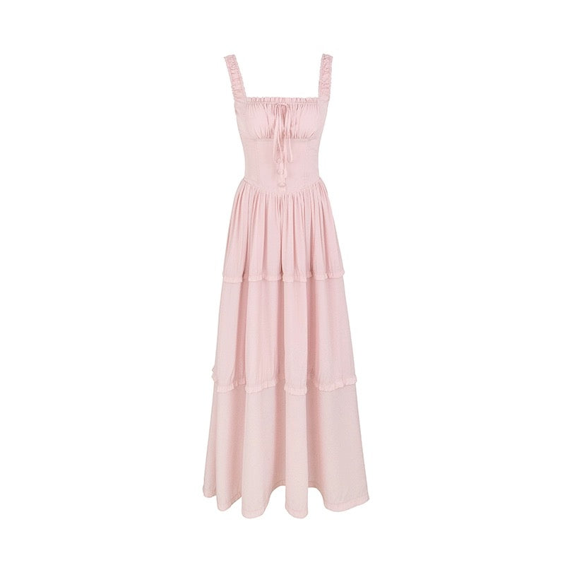famouswang2024 early spring new resort style first love spring cherry blossom pink temperament dress for women