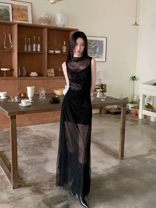 Pure hot girl style mesh splicing dress for women summer 2024 new desi –  Lee Nhi Boutique
