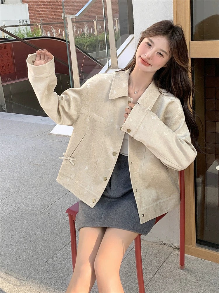 Butterfly embossed workwear short jacket for women Spring and Autumn 2025 new style small size versatile temperament jacket hot style