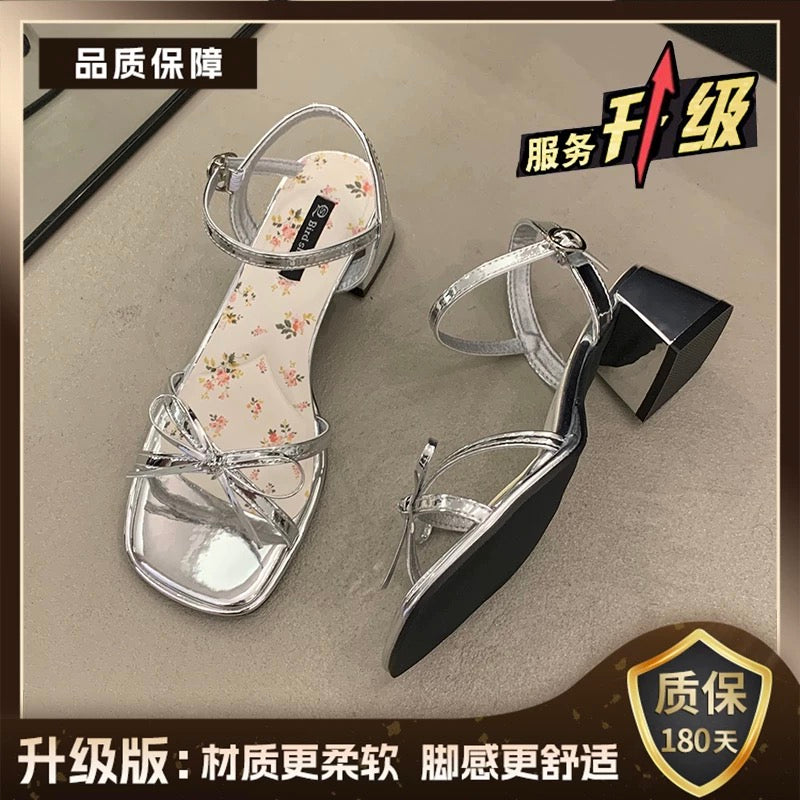 Jiabu fake sandals for women 2025 new summer super hot beautiful versatile not tired feet wear with skirt high heels