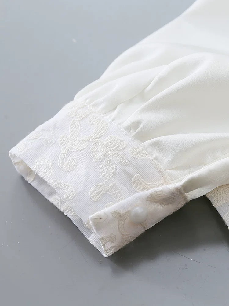 Jacquard Chinese style long-sleeved shirt for women 2024 spring and autumn new style new Chinese style design buttoned niche beautiful shirt