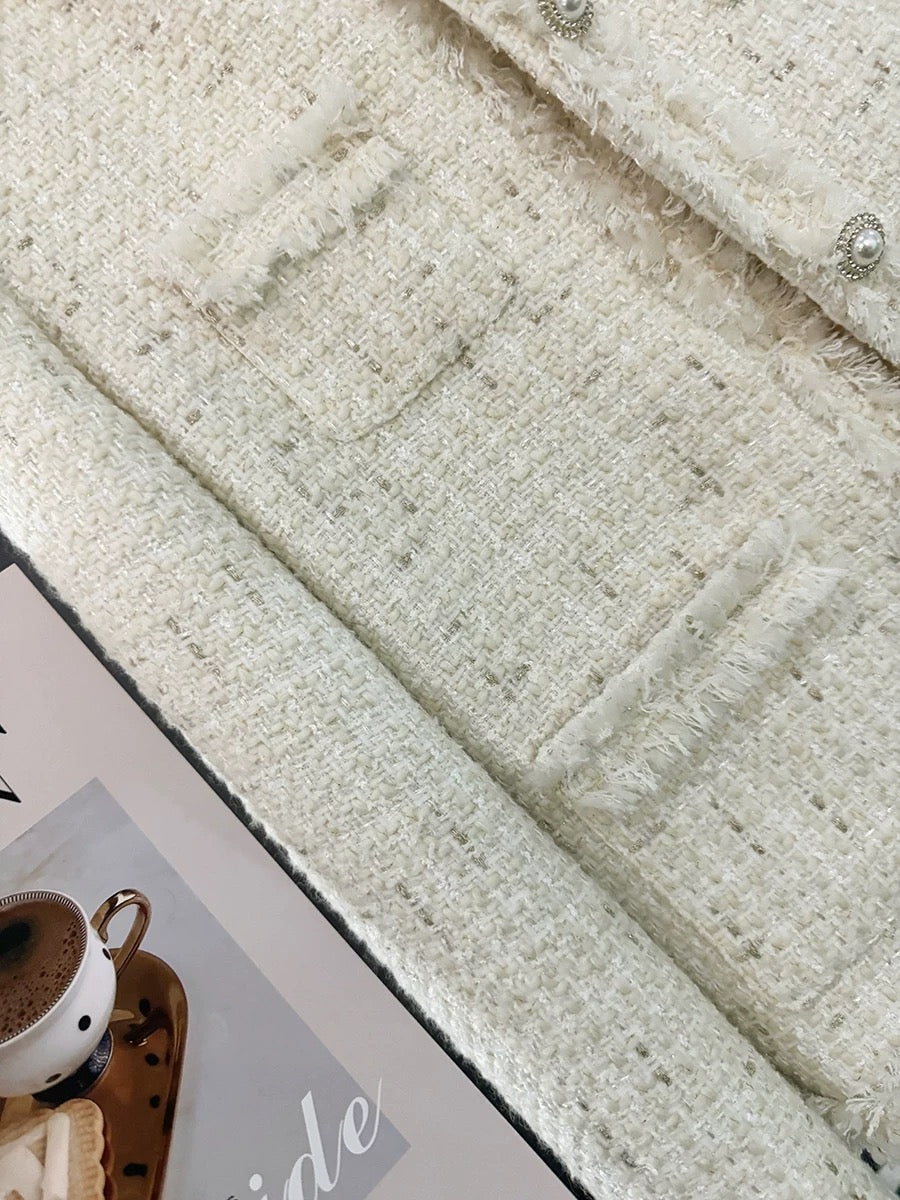 Off-white lining down small fragrance women's short coat 2023 new winter warm short French top fashion