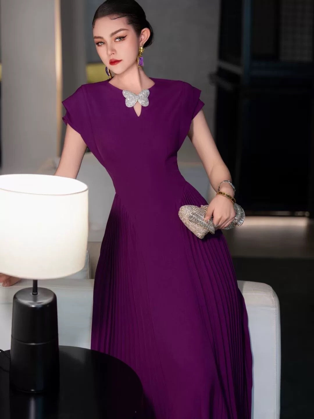 ZEROYK stunning temperament dress 2024 summer celebrity goddess style elegant high waist large hem pleated long skirt