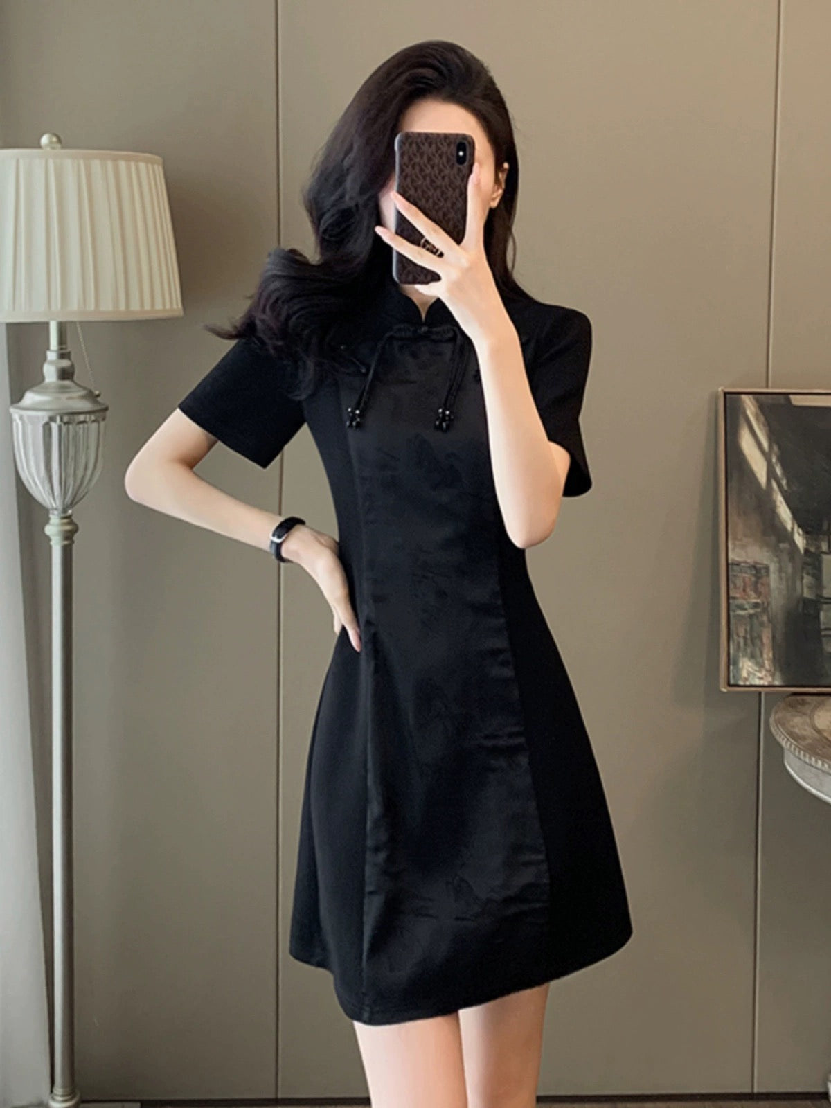 Small black dress women's new summer style super good-looking new Chinese style slimming and American style improved cheongsam skirt