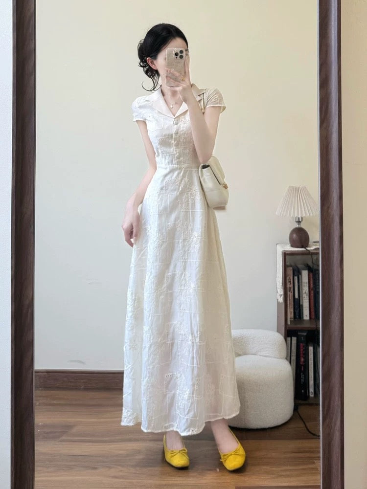 French retro unique and exquisite embroidered dress for women in summe Lee Nhi Boutique French retro unique and exquisite embroidered dress for women in summe Lee Nhi Boutique