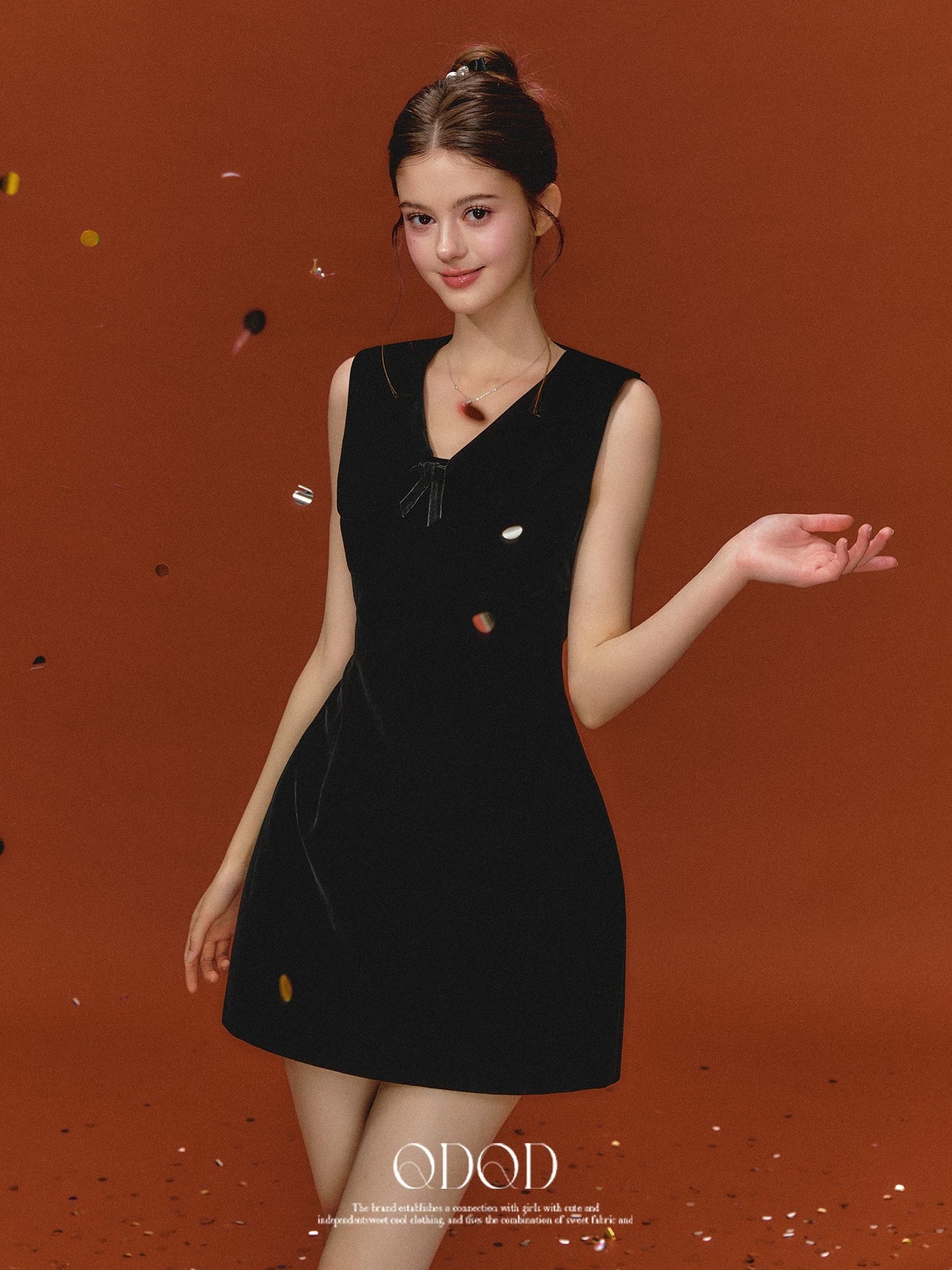 QDQD Rich Heiress Style Black Vest Dress, New Spring Style, Slim Fit, Slimming Sleeveless Dress for Women