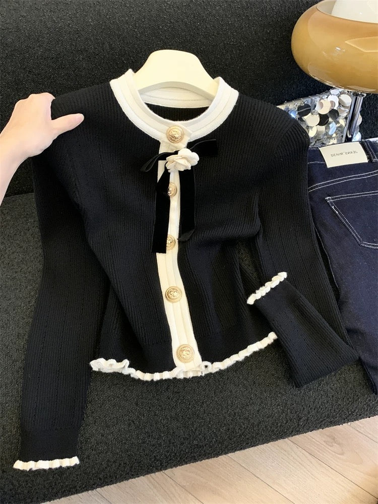 Jade Closet direct store recommendation ~ Medela sweet style three-dimensional flower long-sleeved knitted sweater for women in autumn and winter
