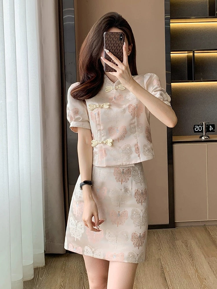 dress with short skirt New Chinese style national style suit short skirt for women summer new – Lee Nhi Boutique