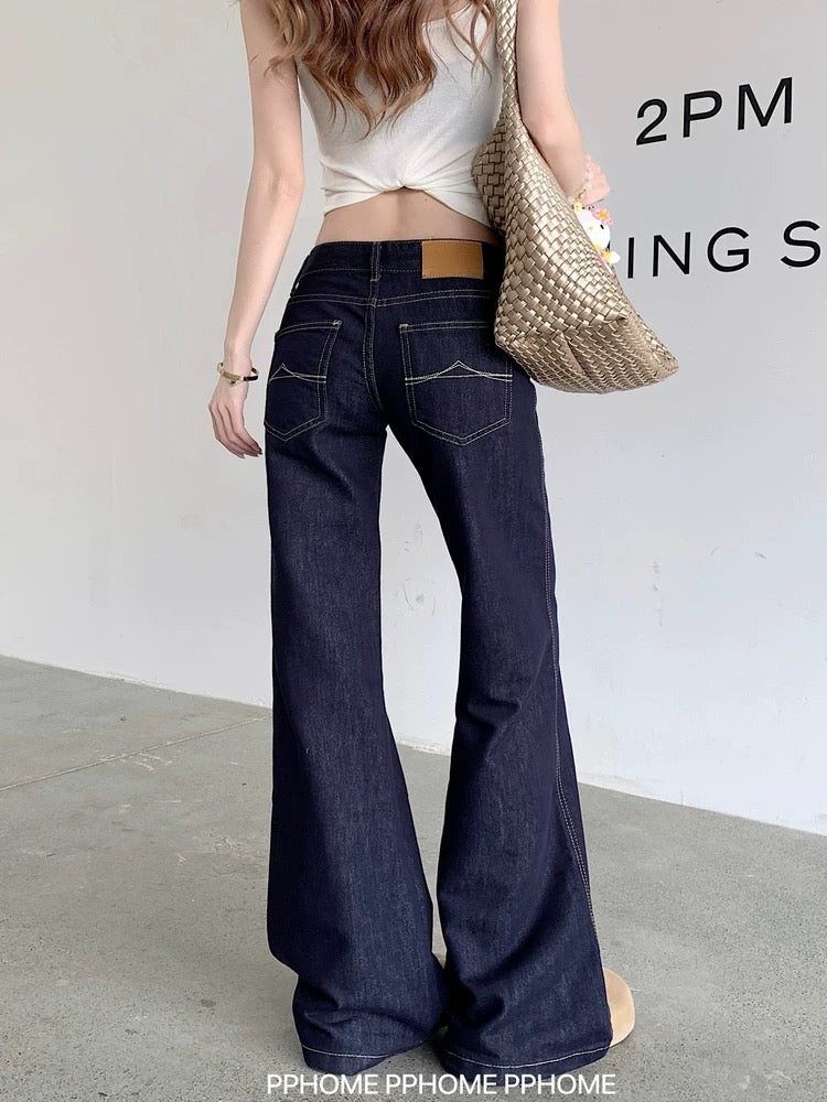 PPHOME homemade ~ supermodel legs vintage original denim low waist non-stick leg flared jeans hot girl wide leg pants