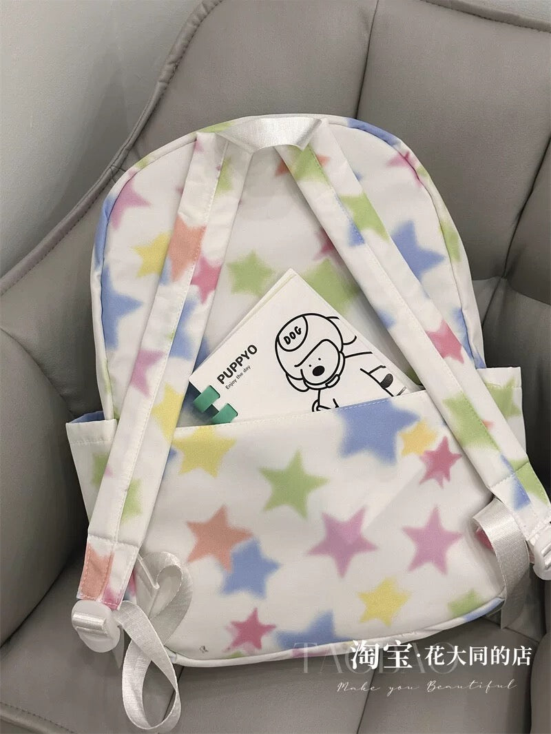 Original Y2k star versatile backpack high school girl girl backpack dopamine cute sweet girl school bag large capacity