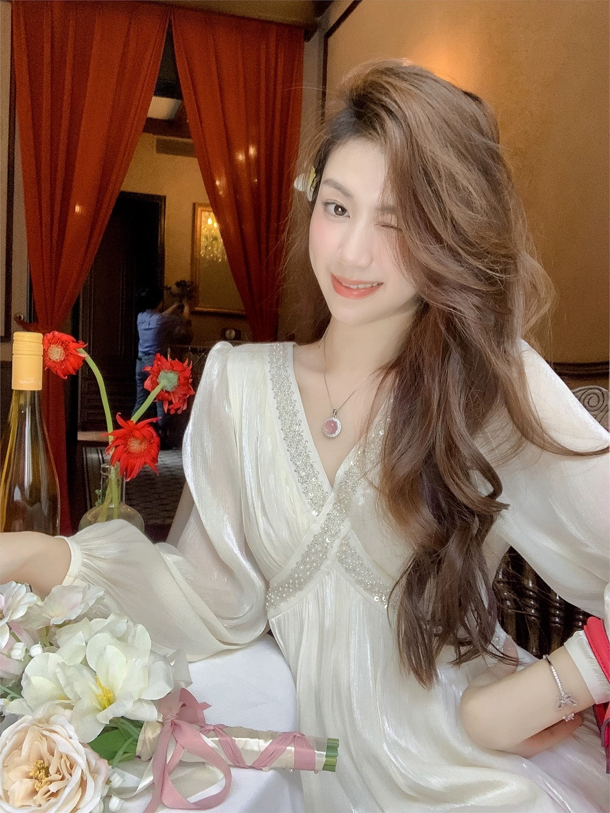 Fish Rabbit French Small Fragrance Dress Women's 2024 Spring and Summer New High-end Fairy White Chiffon Inner Skirt