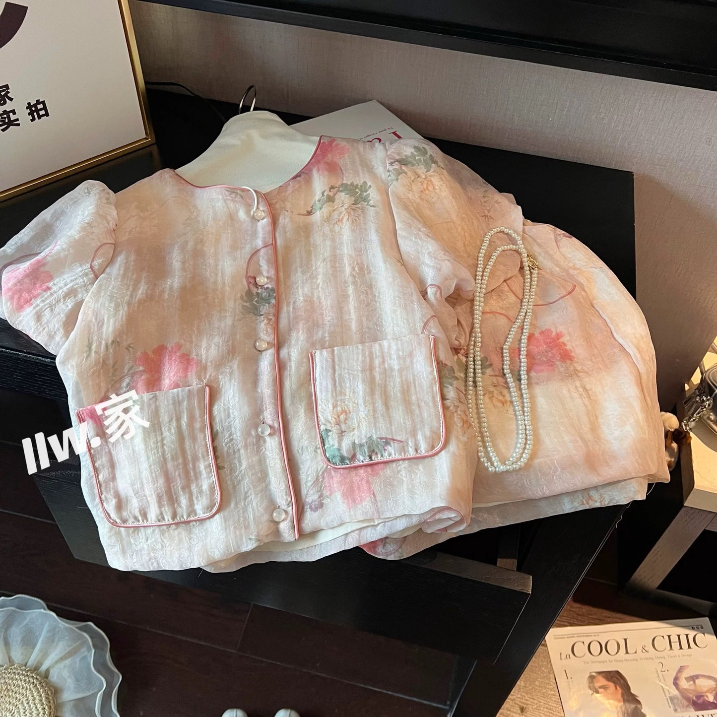 2025 summer new style small lady miu series small fragrance style short-sleeved shorts suit female national style slim two-piece suit