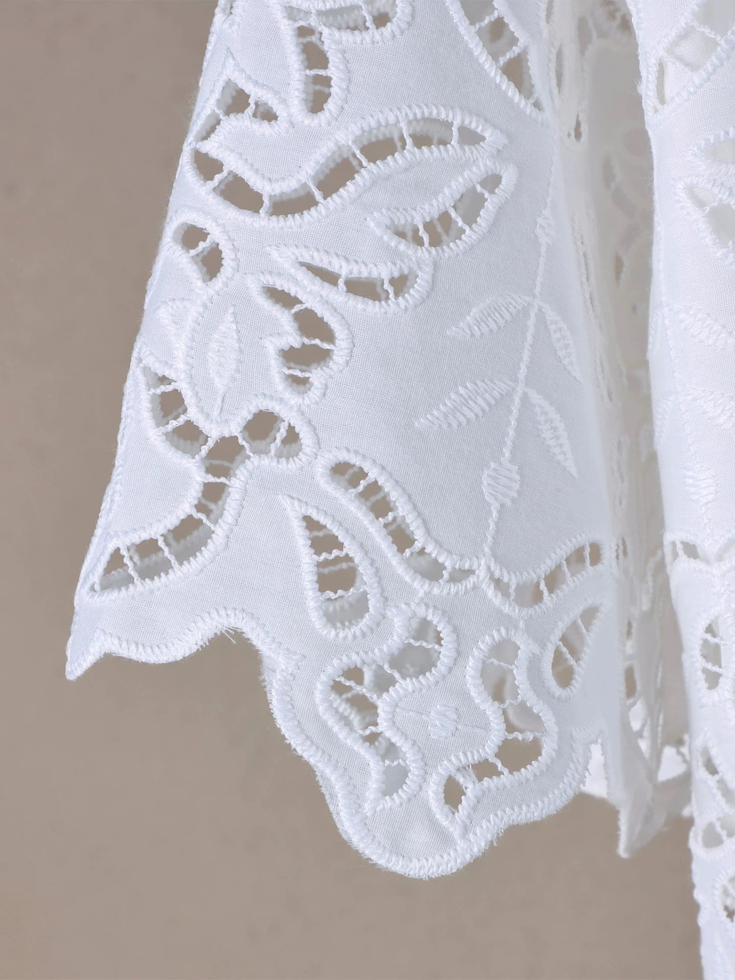 Miss DG Korean niche design white lace shirt female hollow design short-sleeved top drawstring shorts