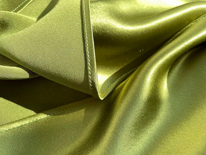 Real acetate satin texture silky off-shoulder top women's summer high-end two-piece suit with skirt