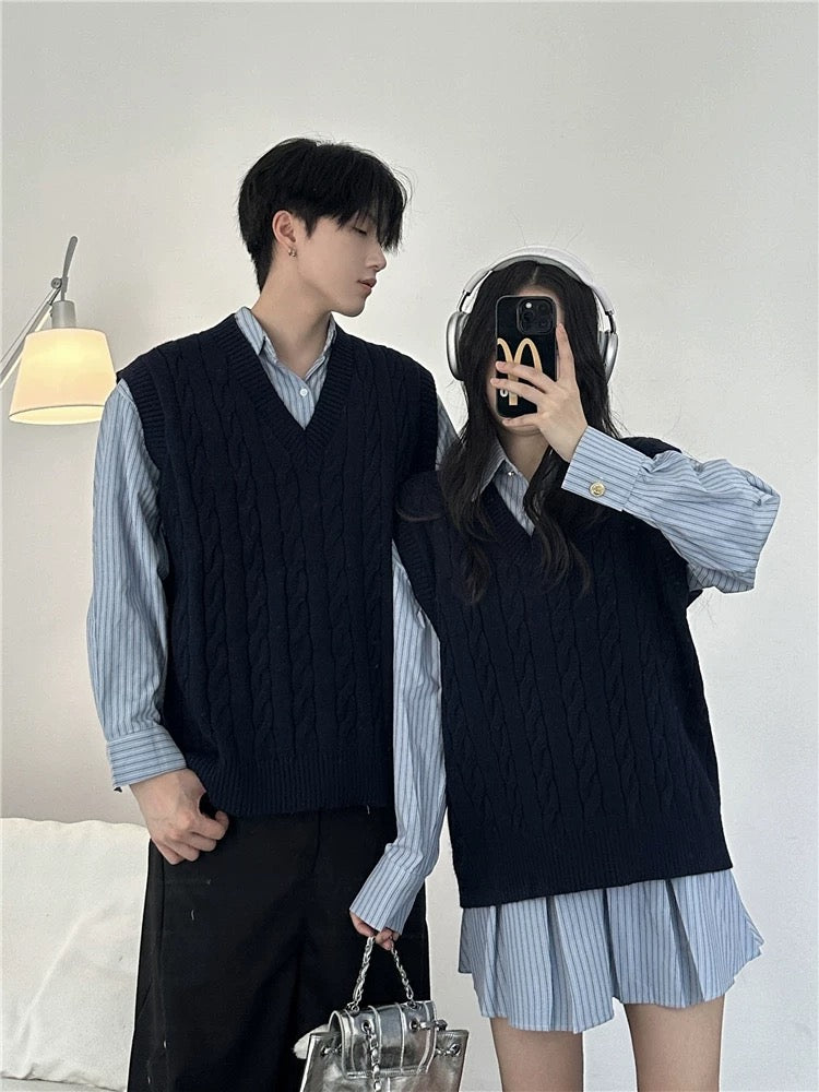 Niche design couple's clothing spring and autumn 2024 Korean style long-sleeved shirt women's dress French style one skirt and one trendy dress