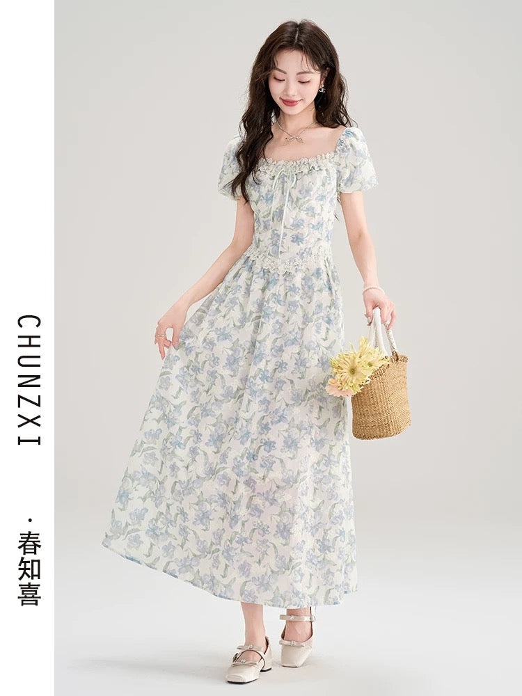 Spring Zhixi tea break French gentle style floral dress summer fairy d Lee Nhi Boutique Spring Zhixi tea break French gentle style floral dress summer fairy d Lee Nhi Boutique