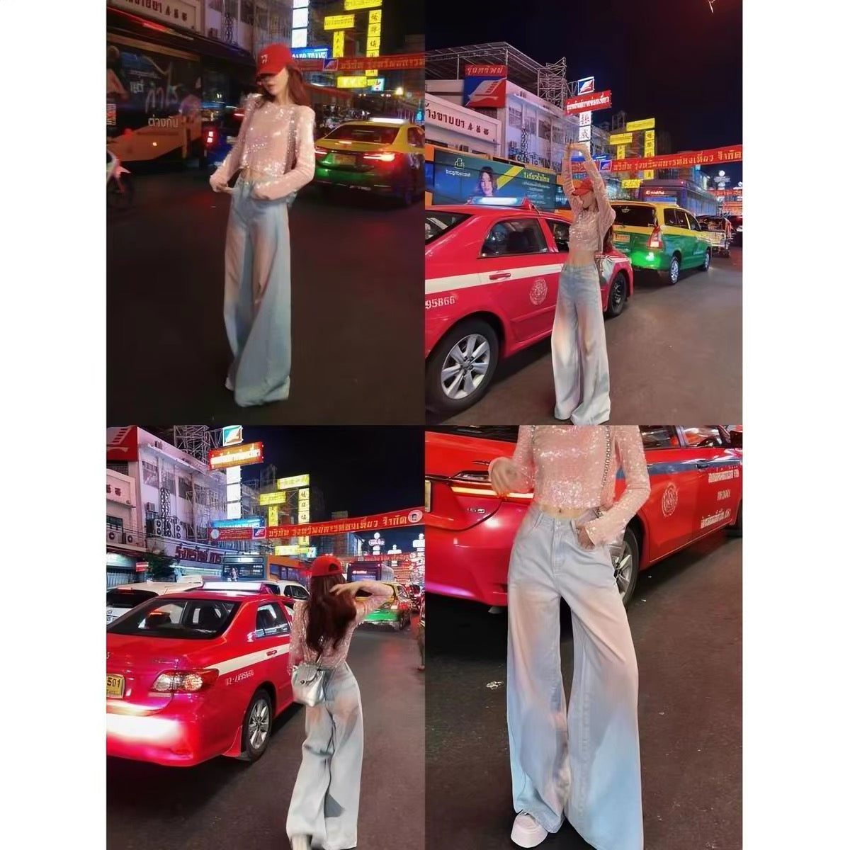 Li Wanjun "Xiangjia" Style Women's Casual Trousers: High-Waisted, Drapey, Straight-Leg Gradient Wide-Leg Pants—Korean-Style Slimming Floor-Length Trousers.