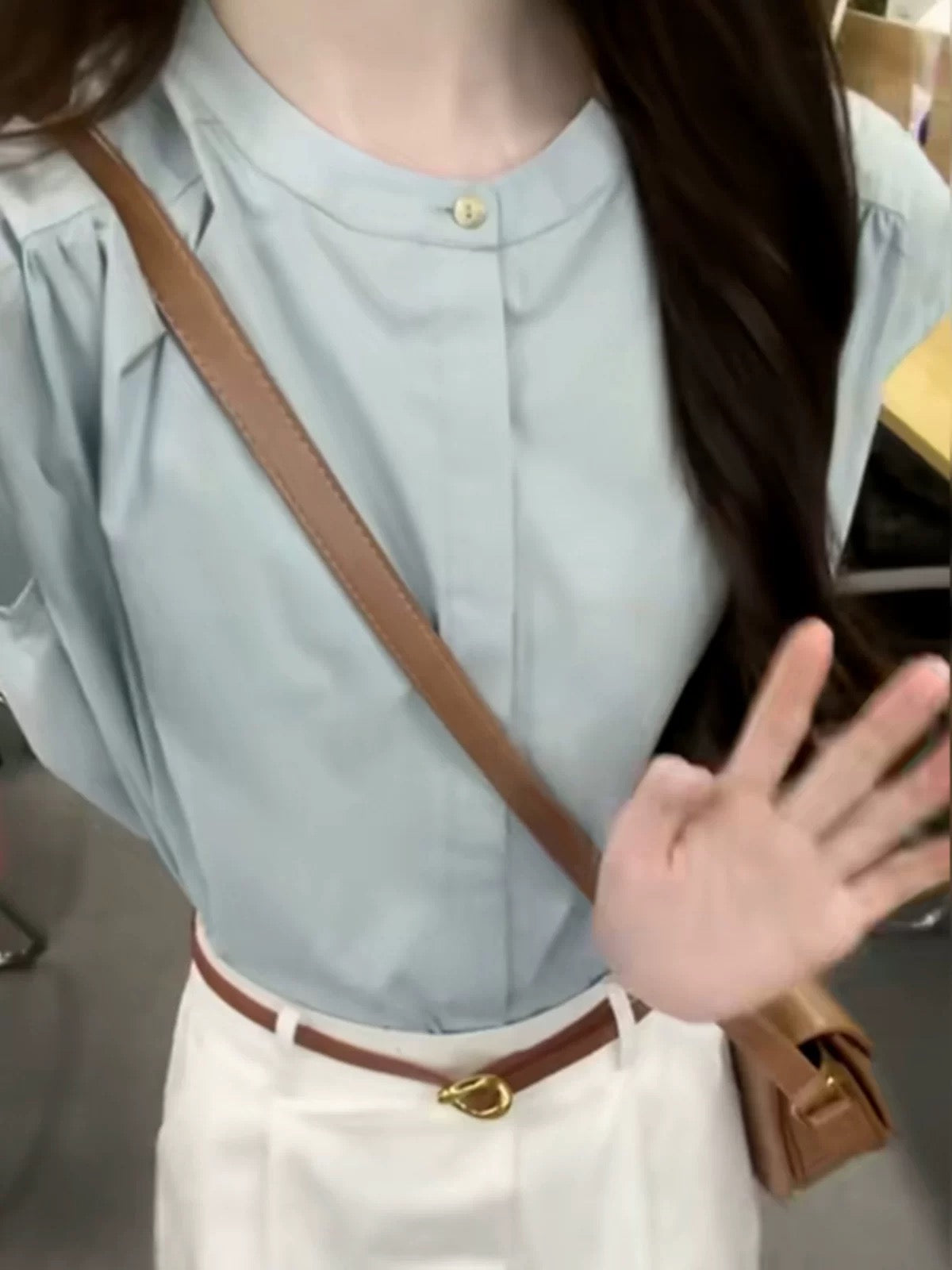 Korean style simple temperament workplace commuting shirt top half length skirt two-piece suit for women summer matching complete set