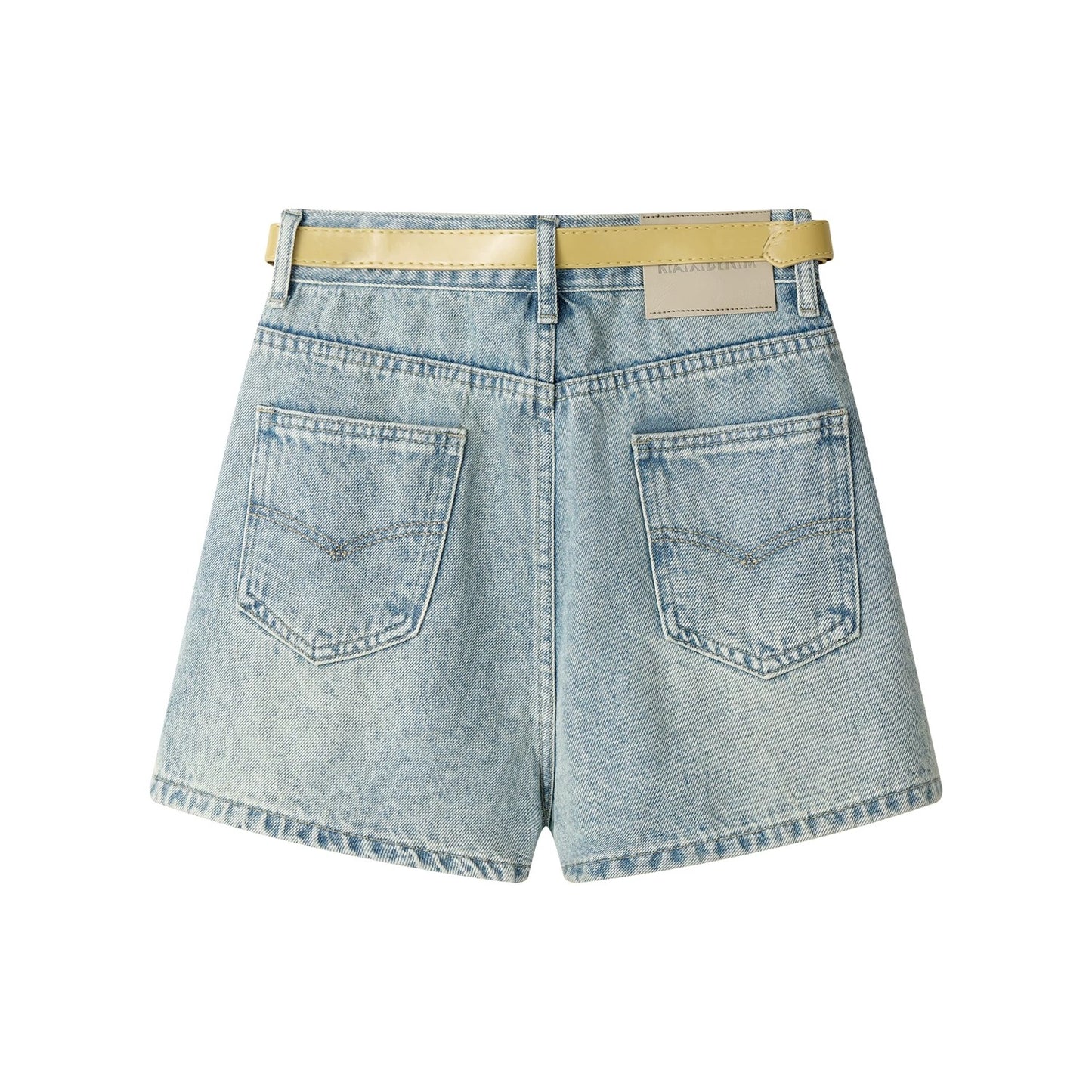 XinmonLee high-grade light blue distressed retro ripped jeans summer hot girl slim casual shorts for women