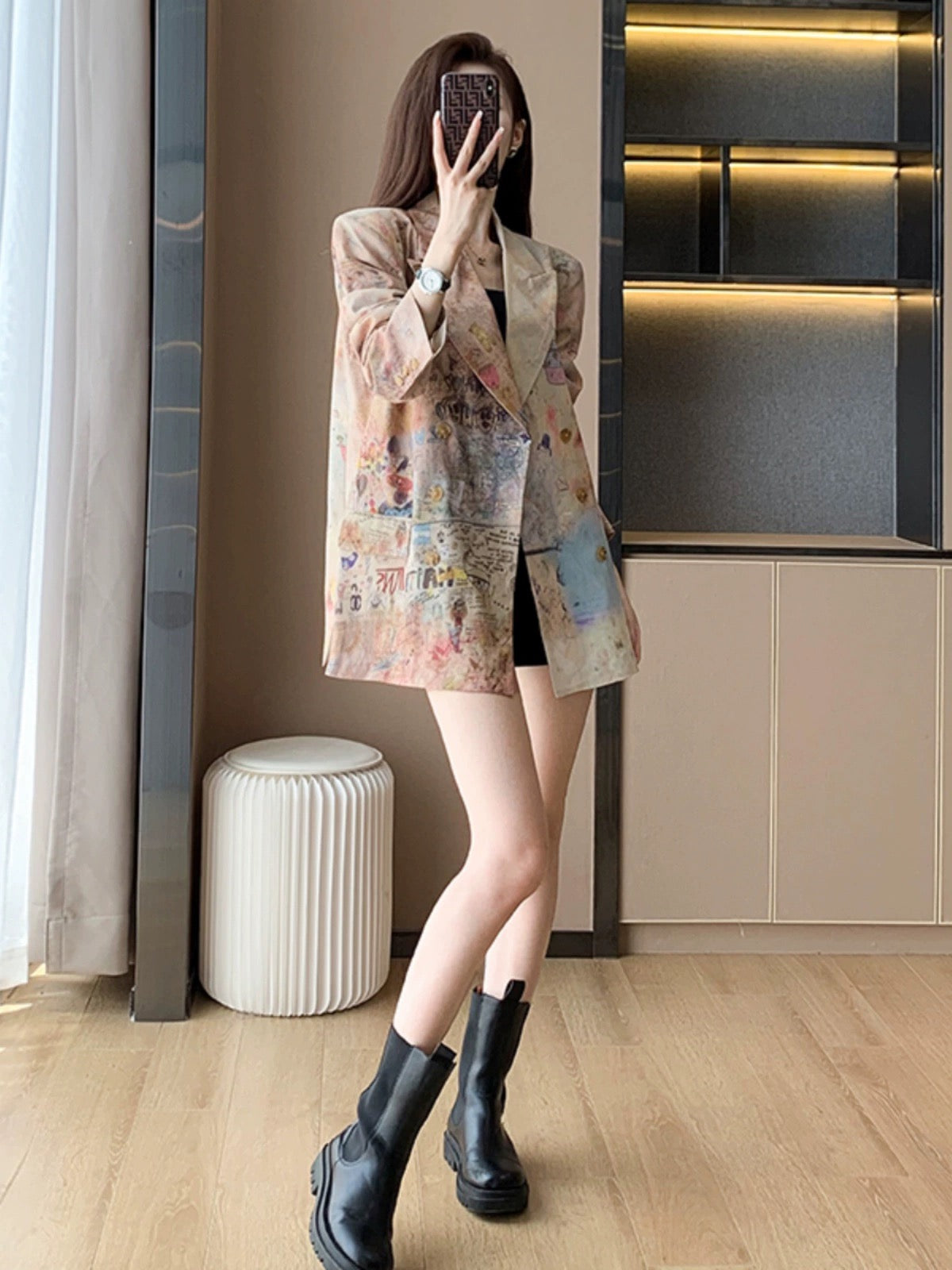 Summer new style retro Hong Kong style personality temperament high-end small fragrance casual blazer women's loose fashion suit