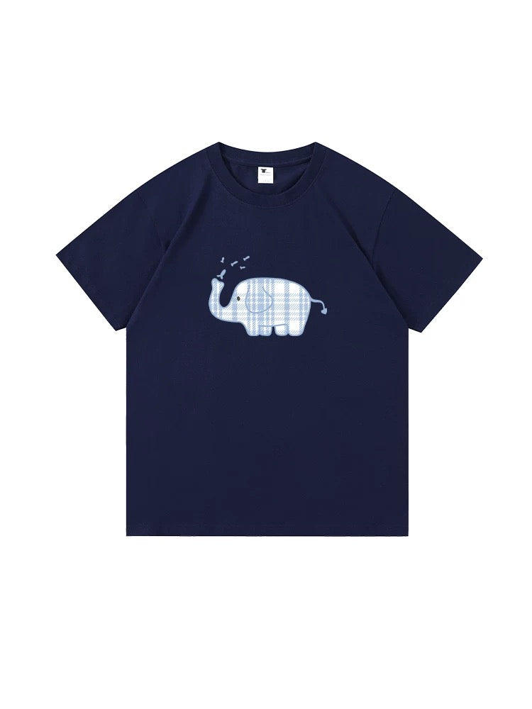 Guozii cute puppy raglan short-sleeved T-shirt female original design small oversize pure cotton top summer
