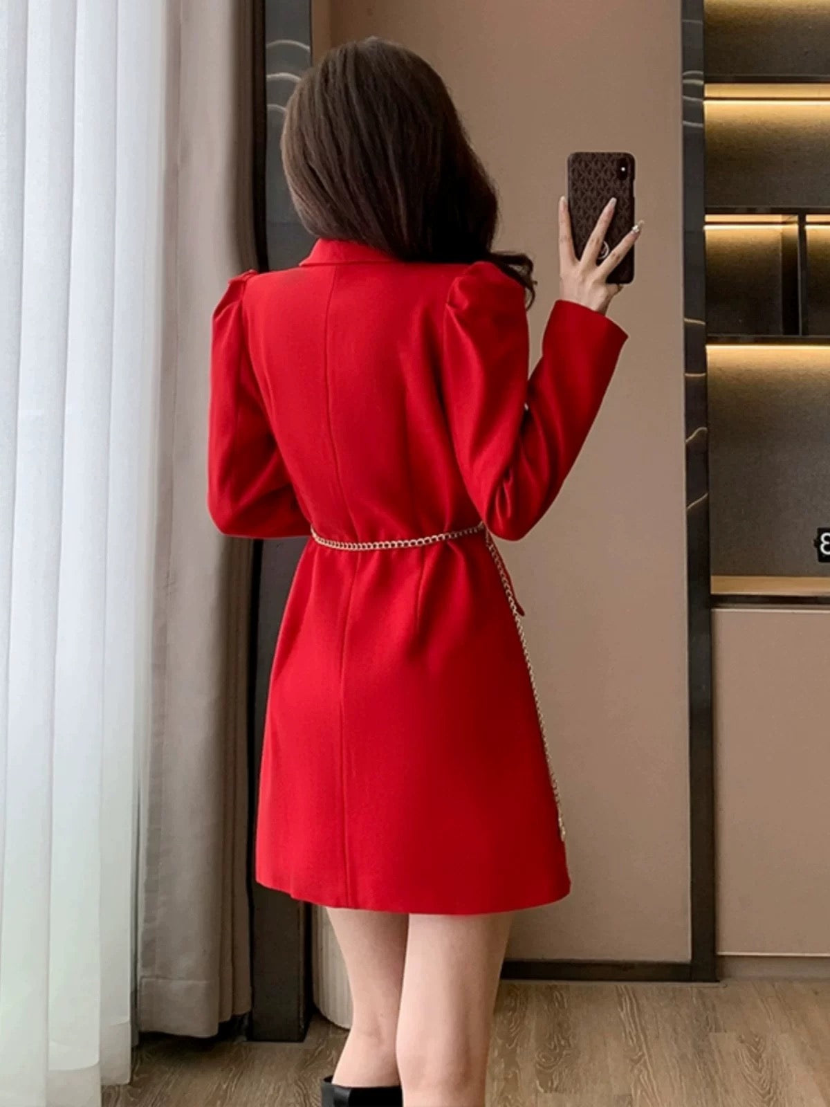 Women's Spring/Christmas Outfit Dress, High-End Red Dress, Women's Chinese New Year Outfit, Petite Fitted Dress