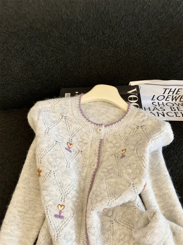 Jade Closet flagship store recommendation: Merard's sweet and stylish embroidered knit cardigan sweater.