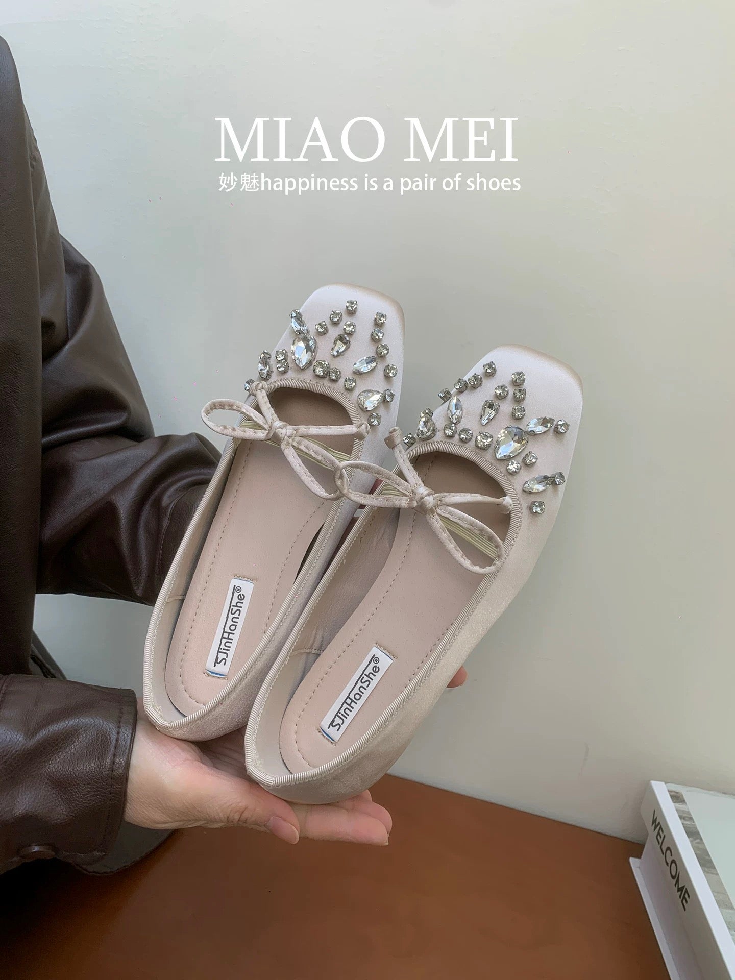 French-style platform purple Mary Jane shoes, new spring/autumn 2026 style, rhinestone design.