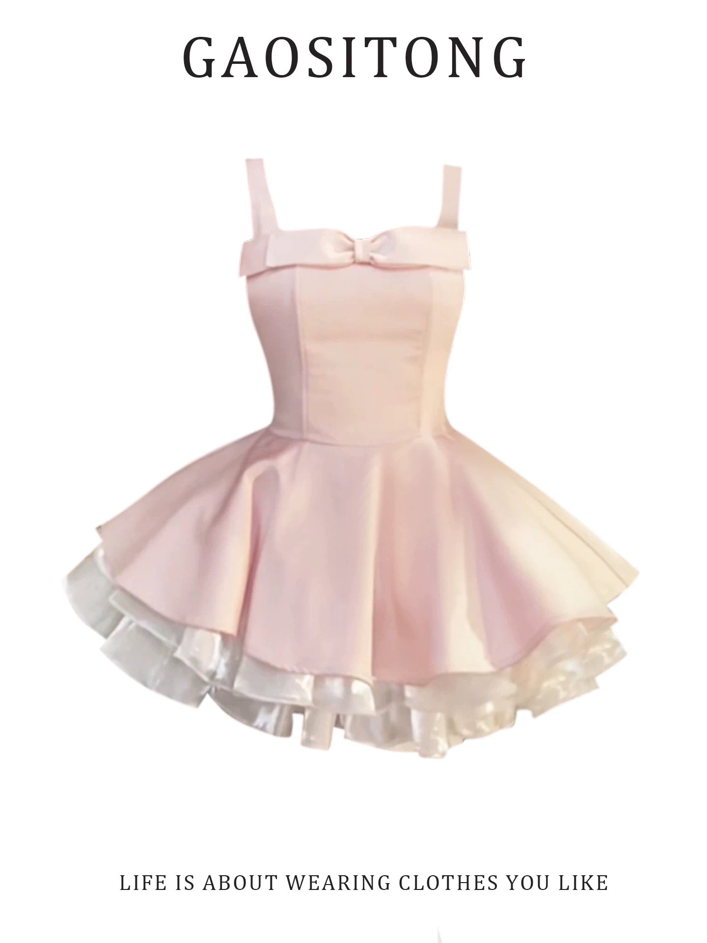 GAOSITONG Elegant Bow-Tie Sundress Autumn/Winter 2025 Birthday Evening Gown Puffy Princess Dress