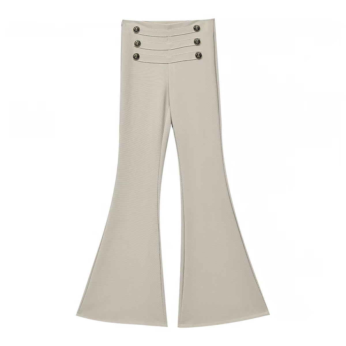 ABWLR British-Style Sophistication – Original Retro-Chic Flared Suit Trousers; Slimming Floor-Length Cut with Multi-Button Detail.
