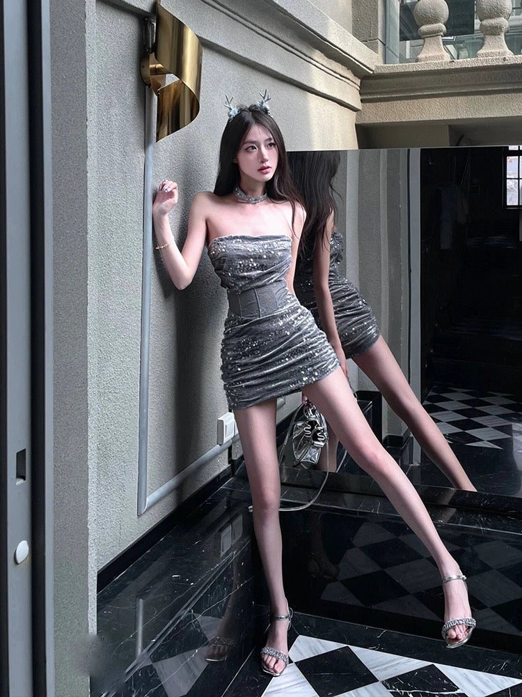 Pure lust sexy sequin glitter tube top dress for women summer high-end –  Lee Nhi Boutique