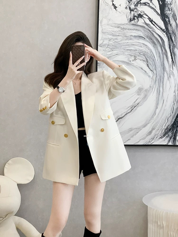 Autumn Korean style loose-fitting professional casual suit jacket for women, unique design, high-end and eye-catching.
