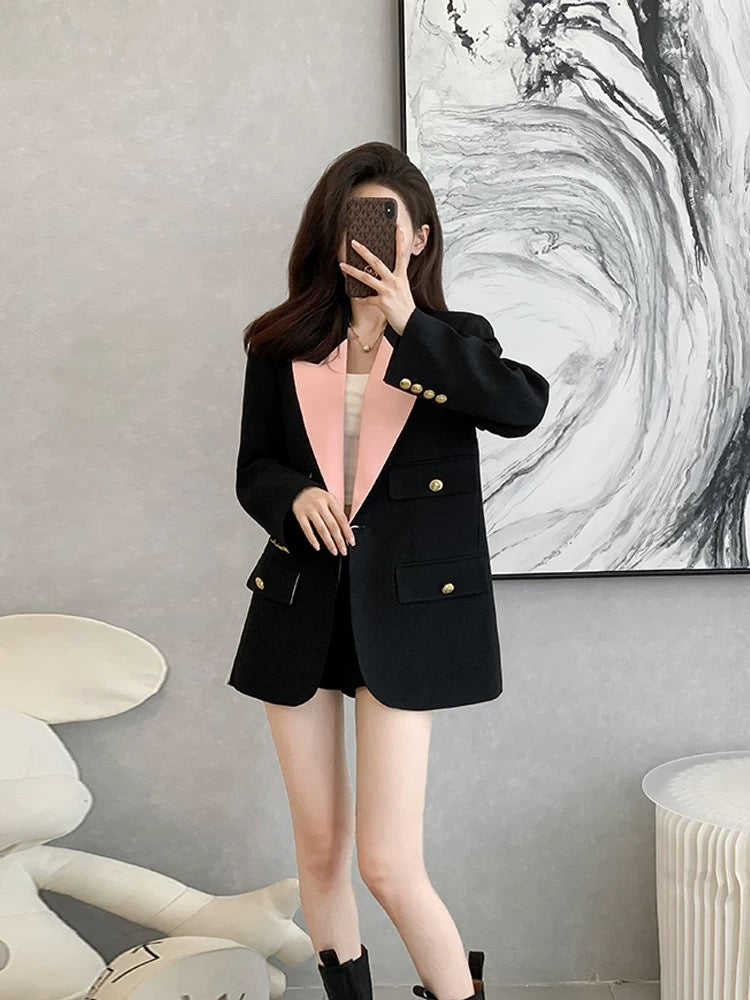 Autumn Korean style casual blazer for women, unique design, powerful aura, high-end and eye-catching.